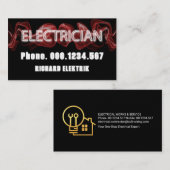 発光赤色電気稲妻電気技師 名刺 (正面/裏面)