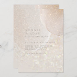 発光赤面ピンクファウンクリスタルきらめく結婚ズ 招待状