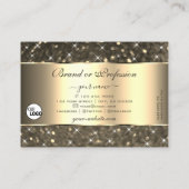 発光金ゴールドグリッタースターズ縁どゴールデンとロゴ 名刺 (裏面)