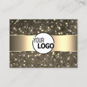 発光金ゴールドグリッタースターズ縁どゴールデンとロゴ 名刺 (正面)