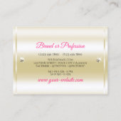 発光金ゴールドピンクパープルグリッターダイヤモンドラグジュアリー 名刺 (裏面)