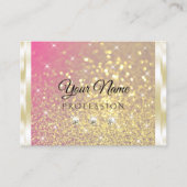 発光金ゴールドピンクパープルグリッターダイヤモンドラグジュアリー 名刺 (正面)