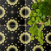 発光金ゴールドブラックアラベスク幾何学曼荼羅 タイル