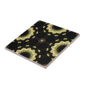 発光金ゴールドブラックアラベスク幾何学曼荼羅 タイル (側面)