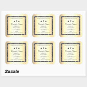 発光銀グリッター金ゴールド効果製品ラベル スクエアシール (シート)