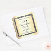 発光銀グリッター金ゴールド効果製品ラベル スクエアシール (封筒)