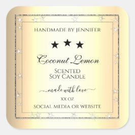 発光銀グリッター金ゴールド効果製品ラベル スクエアシール