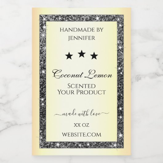 発光銀グリッター金ゴールド効果製品ラベル フードラベル (シングルラベル)