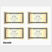 発光銀グリッター金ゴールド効果製品ラベル 長方形シール (シート)