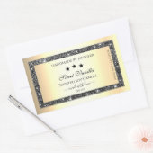 発光銀グリッター金ゴールド効果製品ラベル 長方形シール (封筒)