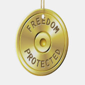 発射された弾丸からの弾薬カートリッジ、自由 セラミックオーナメント (右)