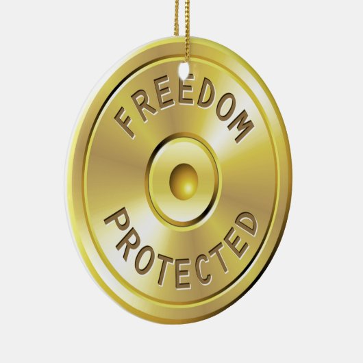 発射された弾丸からの弾薬カートリッジ、自由 セラミックオーナメント (右)