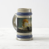 発射の完全な一斉のジョッキおよびマグ ビールジョッキ (正面左)