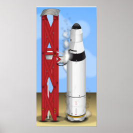 発射台上のロケットランチャー ポスター