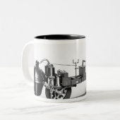 発明される蒸気動力車 ツートーンマグカップ (正面左)