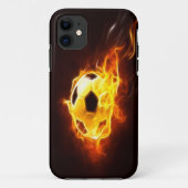 発火させたサッカーボールのiPhone 5の箱 Case-Mate iPhoneケース (裏面)