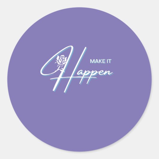 発生させるやる気を起こさせる引用文デザイン ラウンドシール (正面)