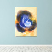 「発生するバラ」 |水彩花絵画の青 キャンバスプリント (インサイチュ (ウッドフロア))