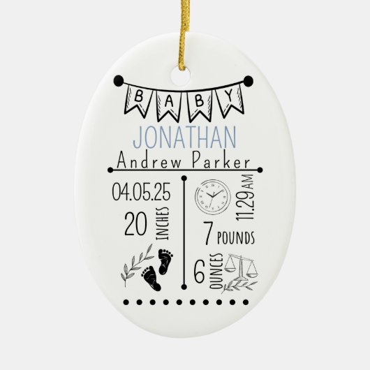 発生アナウンスの適用除外一覧の生まれたばかりの状態 セラミックオーナメント (正面)