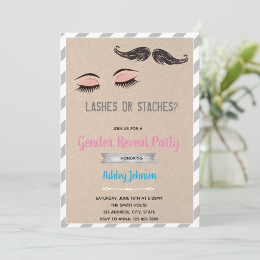 発疹または州の性別が招待を明らかにする 招待状 (スタンド正面)