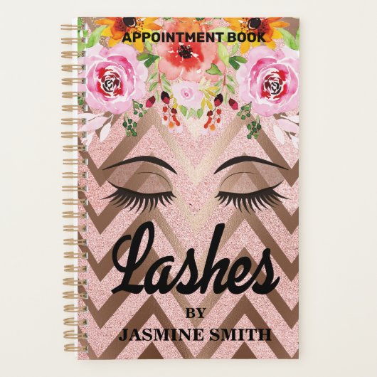 発疹バラ金ゴールドグリッターフローラアポイントメント プランナー手帳 (正面)