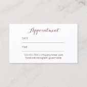 発疹美しいサロンエレガントフローラアポイントメント 予約カード (裏面)