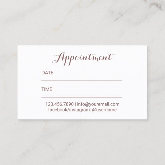 発疹美しいサロンエレガントフローラアポイントメント 予約カード (裏面)