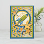 発破を掛けて下さい! 宇宙船の誕生日 カード (スタンド正面)