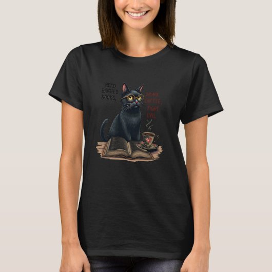 発禁本コーヒーキャット Tシャツ (正面)