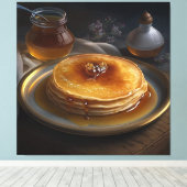 発育焼いたの悪い皿に出されるパンケーキ キャンバスプリント (インサイチュ (ウッドフロア))