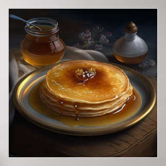 発育焼いたの悪い皿に出されるパンケーキ ポスター