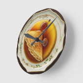 発育焼いたの悪い皿に出されるパンケーキ ラウンド壁時計 (傾斜)