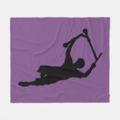 発育阻害のスクーターのチャンピオンはシルエットの芸術を遊ばします フリースブランケット (正面(横))