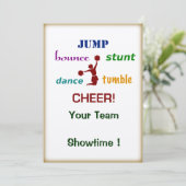 発育阻害の跳ね上がりのチアリーダーのイベントの招待状を跳んで下さい 招待状 (スタンド正面)
