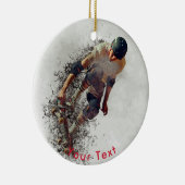 発育阻害を行っているスポーツのグランジなスケートボーダー セラミックオーナメント (右)