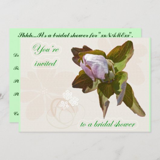 発芽のアネモネのブライダルシャワーの招待状 招待状 (正面/裏面)