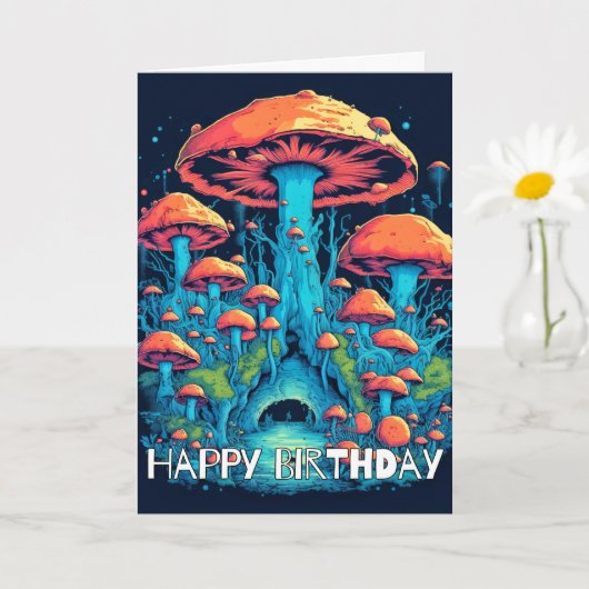 発芽林きのこイラストレーション カード (小さな植物)