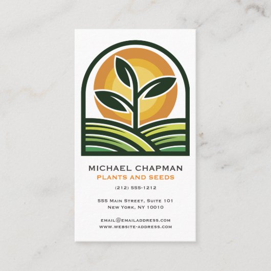 発芽種子と太陽オーガニック農家 名刺 (正面)