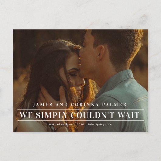 発表が待ち遠し結婚かった ポストカード (正面)