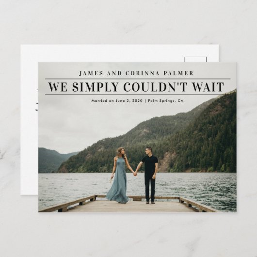 発表が待ち遠し結婚かった ポストカード (正面/裏面)