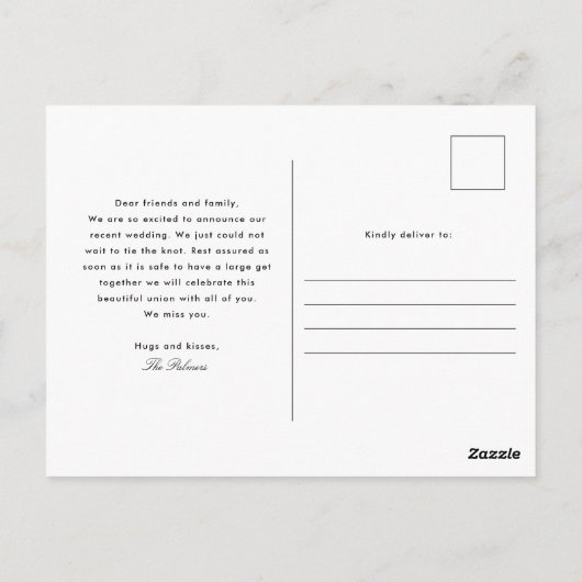 発表が待ち遠し結婚かった ポストカード (裏面)