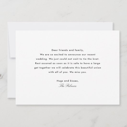 発表が待ち遠し結婚かった 招待状 (裏面)