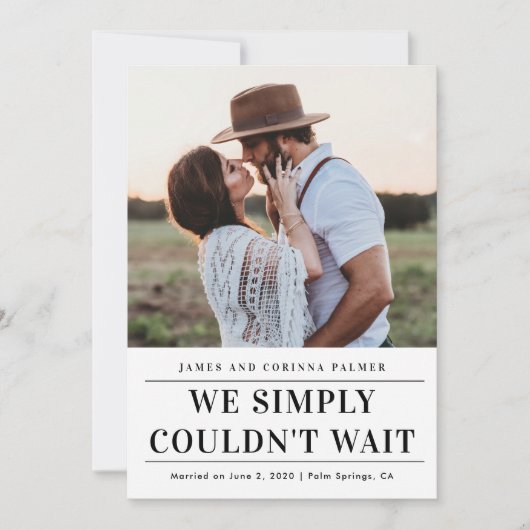 発表が待ち遠し結婚かった 招待状 (正面)