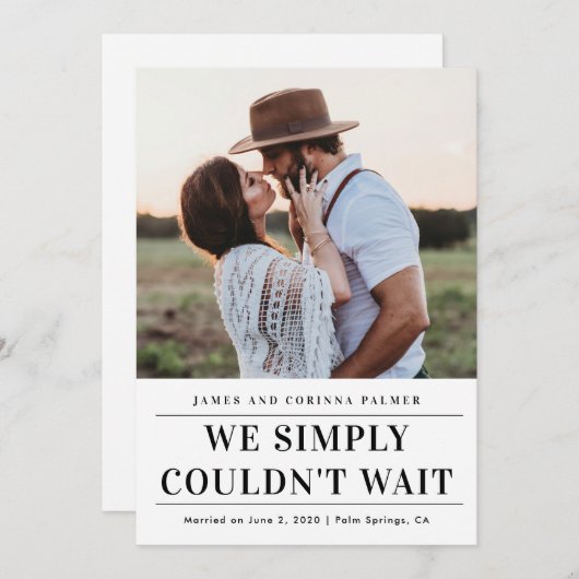 発表が待ち遠し結婚かった 招待状 (正面/裏面)