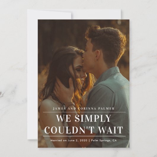 発表が待ち遠し結婚かった 招待状 (正面)