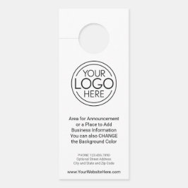 発表と情報を含むビジネス連絡ロゴ ドアノブサイン