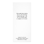 発表と情報を含むビジネス連絡ロゴ ラックカード (裏面)