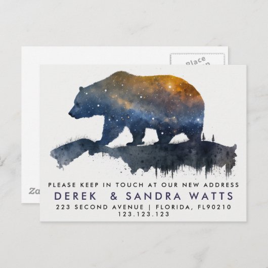 発表に先立って移転した住所の変更 案内ポストカード (正面/裏面)