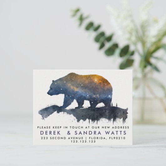 発表に先立って移転した住所の変更 案内ポストカード (スタンド正面)