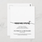 発表の取り消結婚し書エレガント類 ポストカード (正面/裏面)